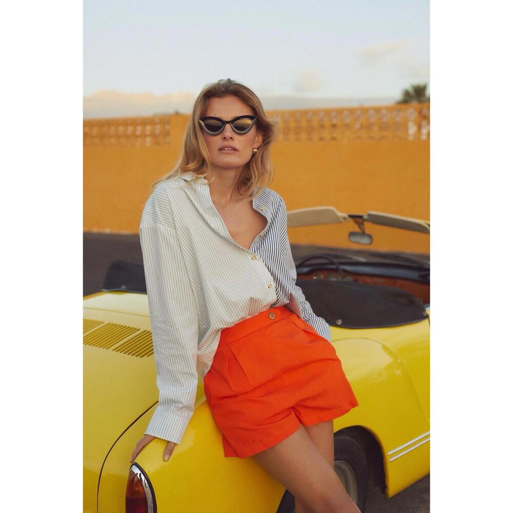 Maeve by Anthropologie Women’s Size 6 Small Orange Pleated Poplin Shorts